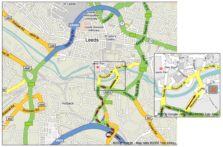 KSpace Leeds Direction Map